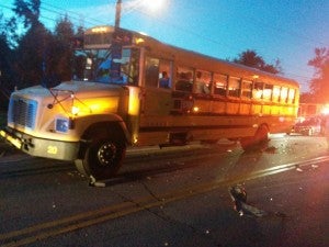 Franklin school bus involved in a Thursday morning hit and run.