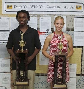 Franklin High School spring sports Bronco and Bronkette Award Winners Khiry Reese and Brianna Karmilovich. Reese played soccer and Karmilovich tennis. -- SUBMITTED